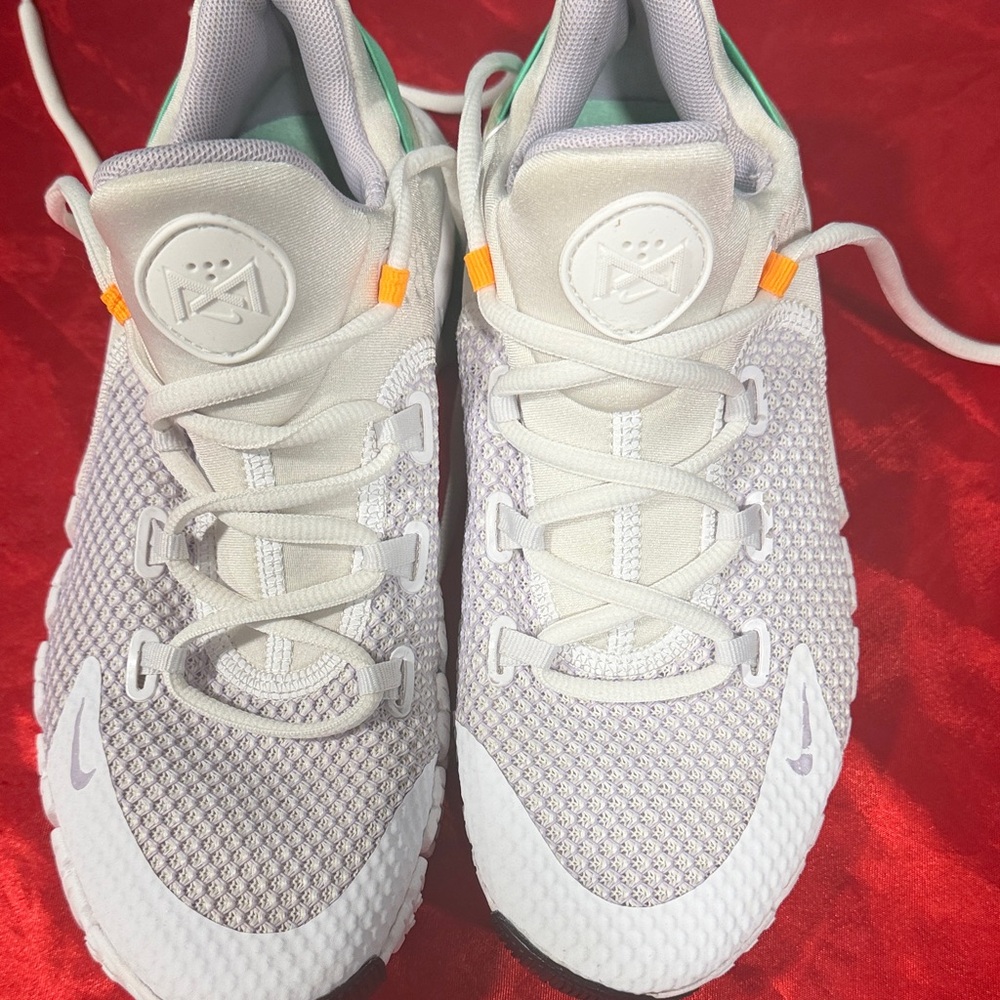 Nike White Sneakers with Green and Orange Accents - Picture 2 of 7